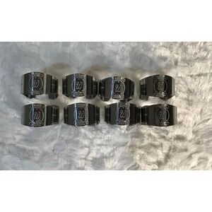 Custom Craft Monogrammed "W" Napkin Rings Stainless Steel (8) Classic Luxury